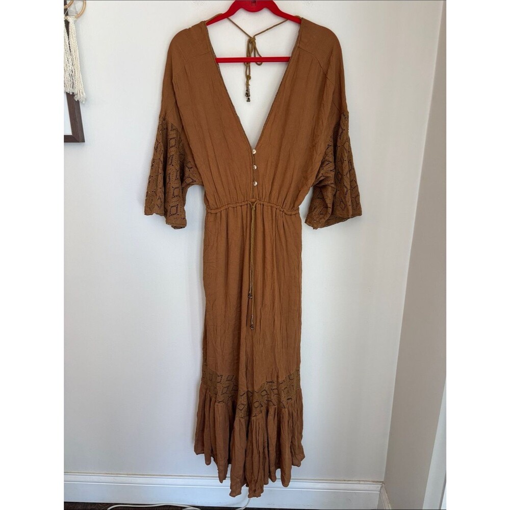Free People Angela jumpsuit bohemian flowy pants suit women’s small NWT festival - Picture 7 of 14